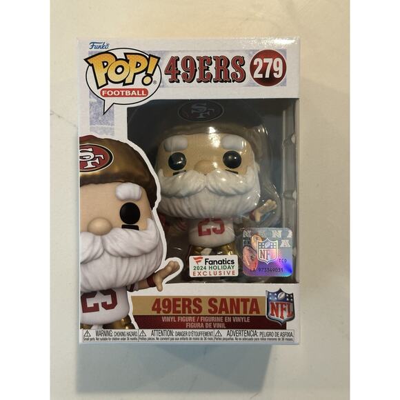 Funko POP! NFL San Francisco 49ers Santa #279 Fanatics 2024 Holiday Ex. #3 - Picture 1 of 7